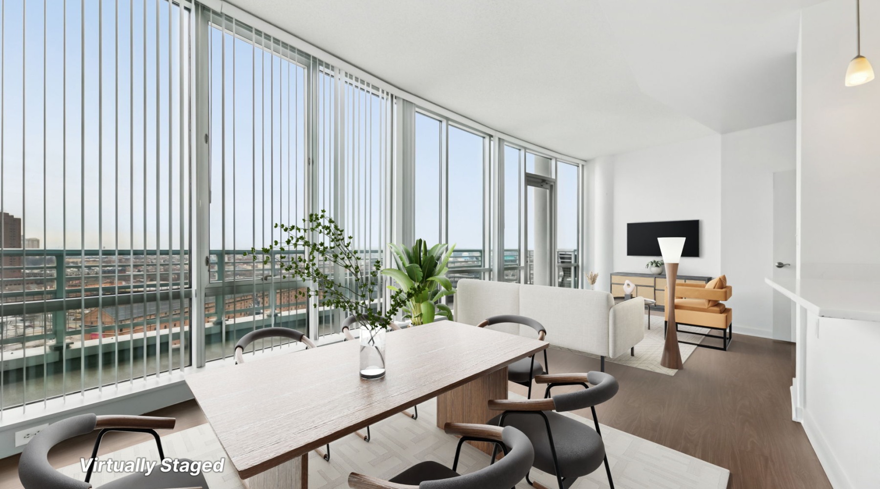 kitchen and living area